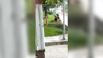 Couple Caught Fucking on the Park Bench in Public
