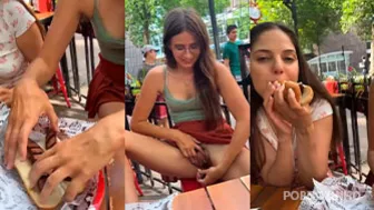 Mujer loca golpeó las salchichas caliente en el coño