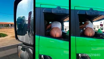 Caught the trucker loading several whores in the truck