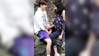 Jerking Off Her Boyfriend On The Street - Caught On Camera XXX