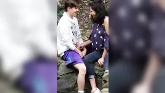 Jerking Off Her Boyfriend On The Street - Caught On Camera XXX
