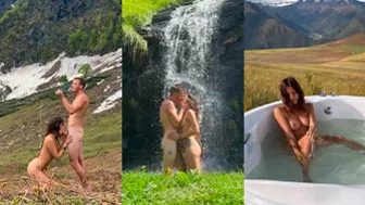 Pareja naturista les encanta follar en la naturaleza