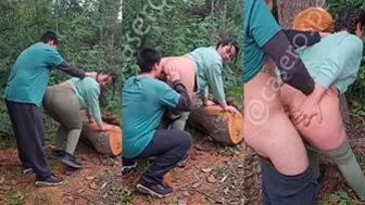 Anal Fucking Chubby BBW in The Woods