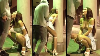 Prostituta follando en la calle por dinero