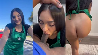 Con la mesera de Starbucks