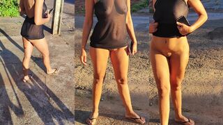 Exhibitionist Wife Flashing in Public
